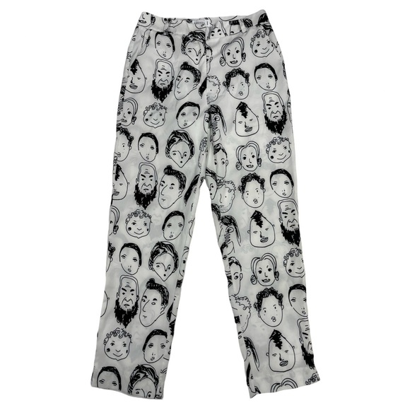Shekou Abstract Face Print Trousers - Picture 1 of 4